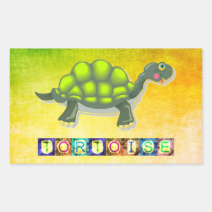 Schildkrötenkleber Rechteckiger Aufkleber