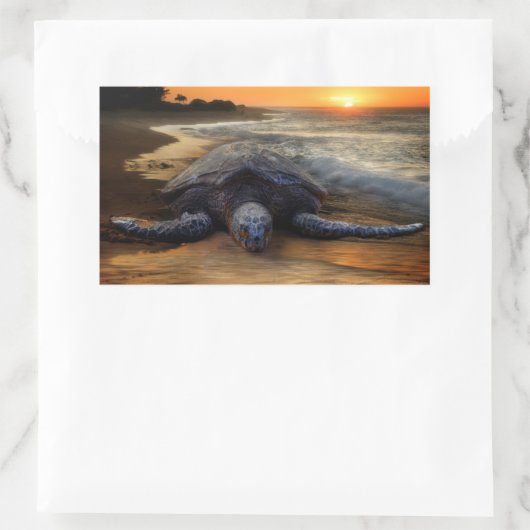 Schildkrötenkleber Rechteckiger Aufkleber (Tasche)