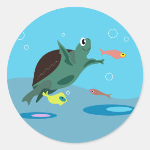 Schildkrötenkleber Runder Aufkleber