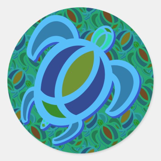 Schildkrötenkleber Runder Aufkleber (Vorderseite)