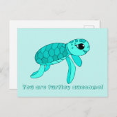 Schildkrötenkröte, coole Schildkröte Postkarte (Vorne/Hinten)