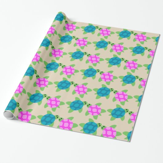 Schildkrötenkrötendesign - glänzendes Schleifpapie Geschenkpapier (Ungerollt)