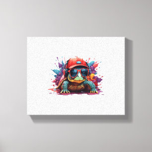 Schildkrötenkunst I cool niedliche Schildkröte Leinwanddruck