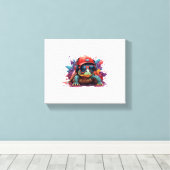 Schildkrötenkunst I cool niedliche Schildkröte Leinwanddruck (Insitu (Holzboden))