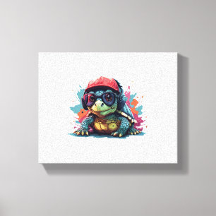 Schildkrötenkunst I cool niedliche Schildkröte Leinwanddruck
