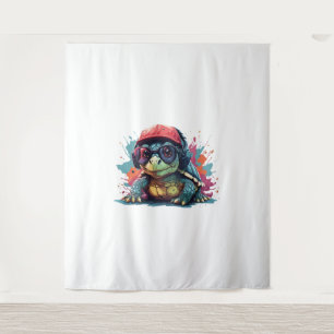 Schildkrötenkunst I cool niedliche Schildkröte Wandteppich