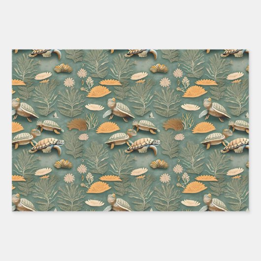 Schildkrötenlebensdauer Nr. 2 Geschenkpapier Set (Vorderseite)