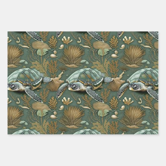 Schildkrötenlebensdauer Nr. 4 Geschenkpapier Set (Vorderseite)
