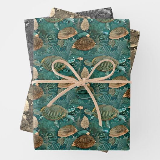 Schildkrötenlebensmuster Nr. 5 Geschenkpapier Set (Beispiel)