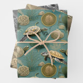 Schildkrötenlebensmuster Nr. 6 Geschenkpapier Set (Beispiel)