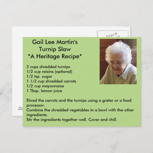 Schildkrötenleder Rezeptkarte Postkarte (Vorne/Hinten)