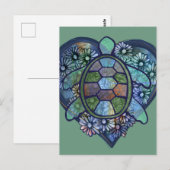 Schildkrötenliebe Postkarte (Vorne/Hinten)