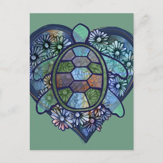 Schildkrötenliebe Postkarte (Vorderseite)