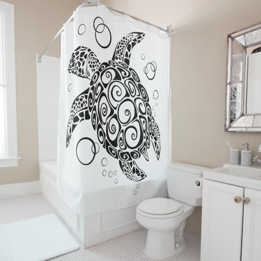 Schildkrötenliebhaber, die Schildkröten Gerettet, Duschvorhang (Beispiel)