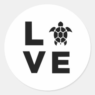 Schildkrötenliebhaber-Geschenk Liebe Meeresschildk Runder Aufkleber