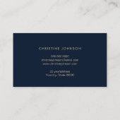 Schildkrötenlogo auf dunkelblauem Hintergrund Visitenkarte (Rückseite)