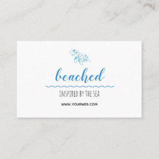 Schildkrötenlogo Beach Theme White Business Card Visitenkarte