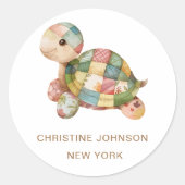 Schildkrötenlogo Runder Aufkleber (Vorderseite)