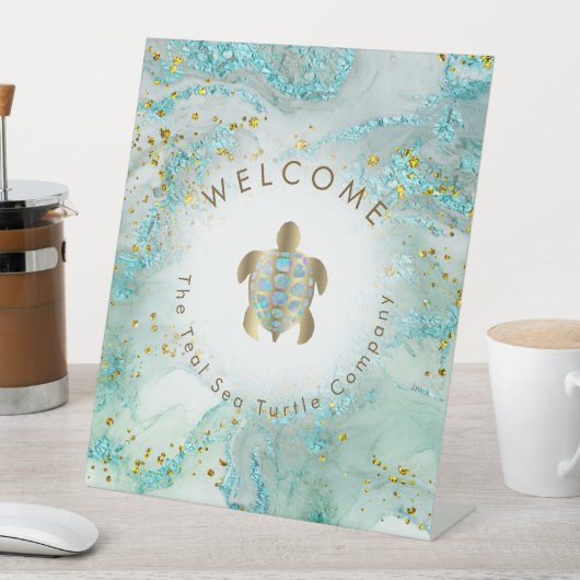 Schildkrötenlogo Sockelschild (In Situ)