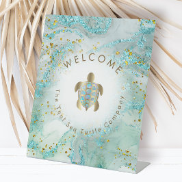 Schildkrötenlogo Sockelschild