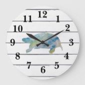 Schildkrötenmalerei Tierfarben Große Wanduhr (Vorderseite)