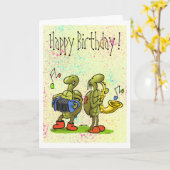 Schildkrötenmusik Geburtstagskarte Karte (Gelbe Blume)