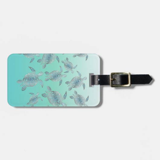 Schildkrötenmuster Gepäckanhänger (Vorderseite horizontal)