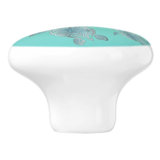 Schildkrötenmuster Keramikknauf (Seitenansicht)