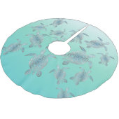 Schildkrötenmuster Polyester Weihnachtsbaumdecke (Schrägansicht)