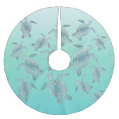 Schildkrötenmuster Polyester Weihnachtsbaumdecke (Vorderseite)