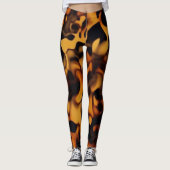 Schildkrötenpanzer Muster Bernsteinbraun Leggings (Vorderseite)