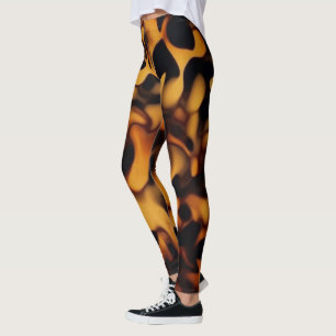 Schildkrötenpanzer Muster Bernsteinbraun Leggings