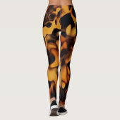 Schildkrötenpanzer Muster Bernsteinbraun Leggings (Rückseite)