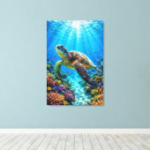 Schildkrötenparadies Leinwanddruck (Insitu (Holzboden))