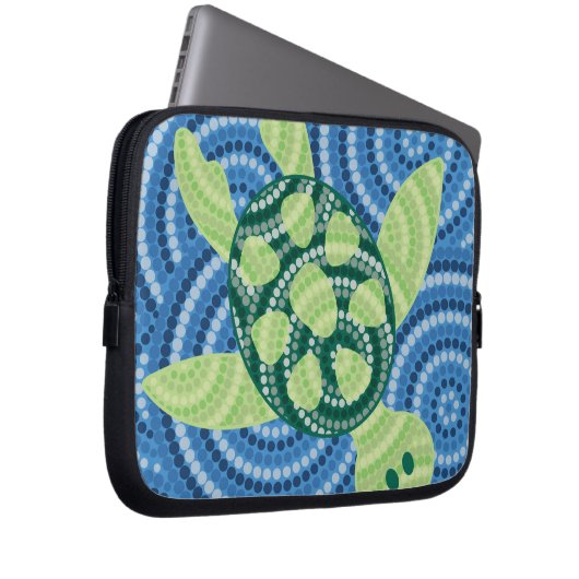 Schildkrötenpunktmalerei Laptopschutzhülle (Vorne Rechts)