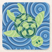 Schildkrötenpunktmalerei Rechteckiger Pappuntersetzer (Vorderseite)