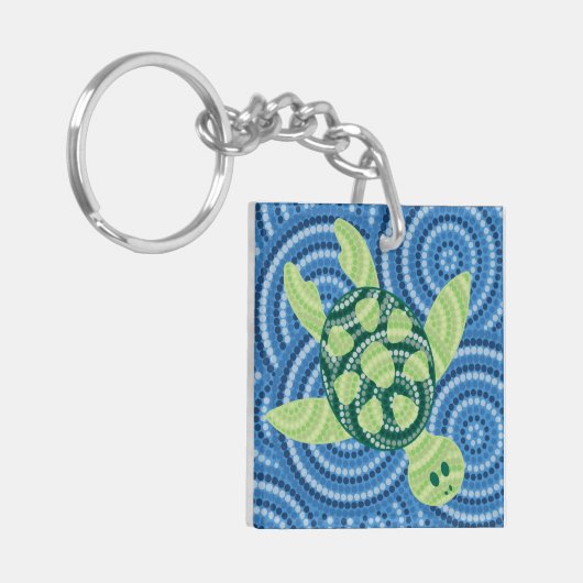 Schildkrötenpunktmalerei Schlüsselanhänger (Vorderseite links)