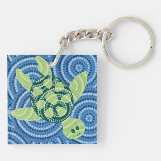 Schildkrötenpunktmalerei Schlüsselanhänger (Rückseite)