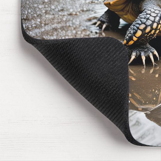 Schildkrötenreflektion in Puddel Mousepad (Ecke)
