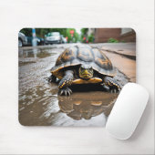 Schildkrötenreflektion in Puddel Mousepad (Mit Mouse)