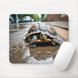 Schildkrötenreflektion in Puddel Mousepad