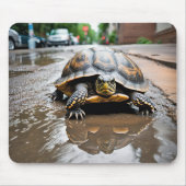 Schildkrötenreflektion in Puddel Mousepad (Vorne)