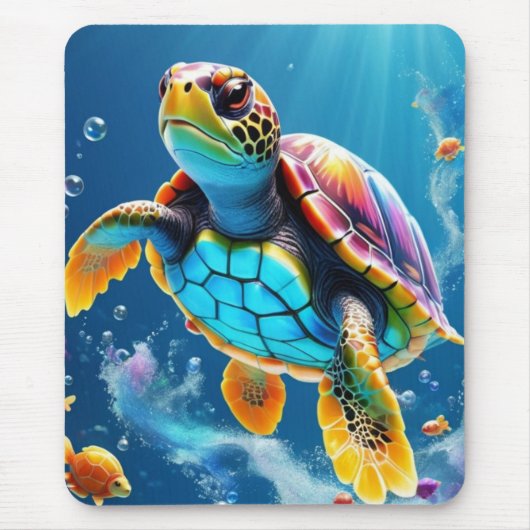 Schildkrötenreise durch einen funkelnden Jelly-Oze Mousepad (Vorne)