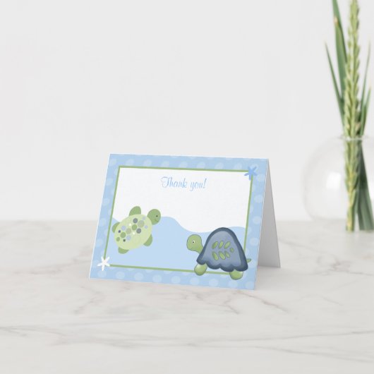 Schildkrötenriff (Light Blue) geklappt Danke Karte (Vorderseite)
