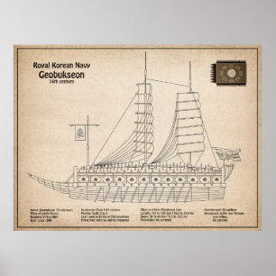 Schildkrötenschiff Geobukseon - Schiffskonzept SD Poster