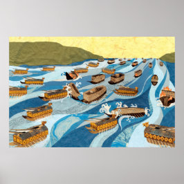 Schildkrötenschiffe in der Schlacht von Myeongnyan Poster