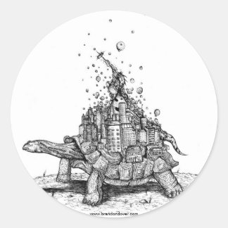 Schildkrötenschildkröte: D (Riesenschildkröte) Runder Aufkleber