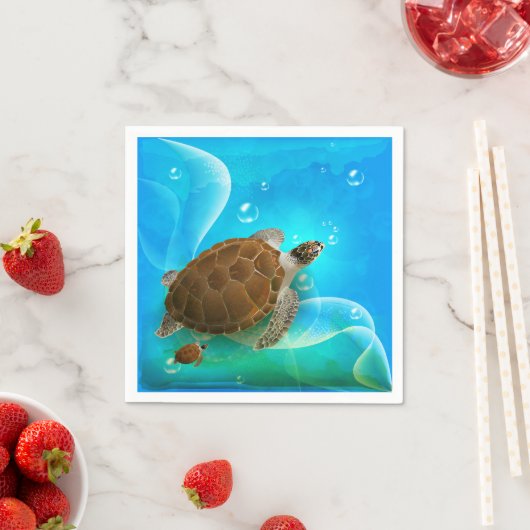 Schildkrötenschwimmpapier Napkins Serviette (Beispiel)