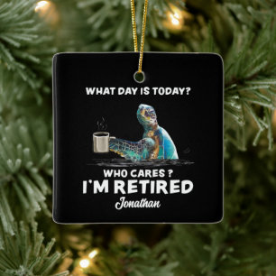 Schildkrötensee mit Kaffee was heute der Tag ist,  Keramikornament