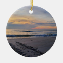 Schildkrötenspuren bei Sonnenaufgang Keramik Ornament